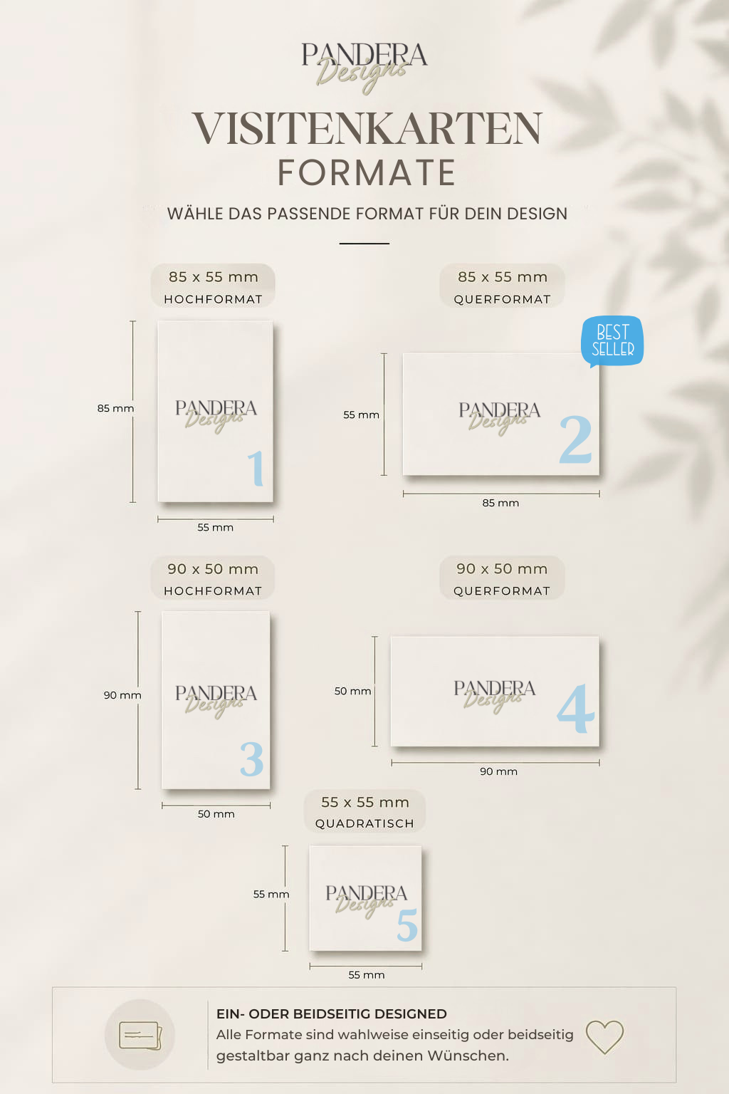Visitenkarten Formate